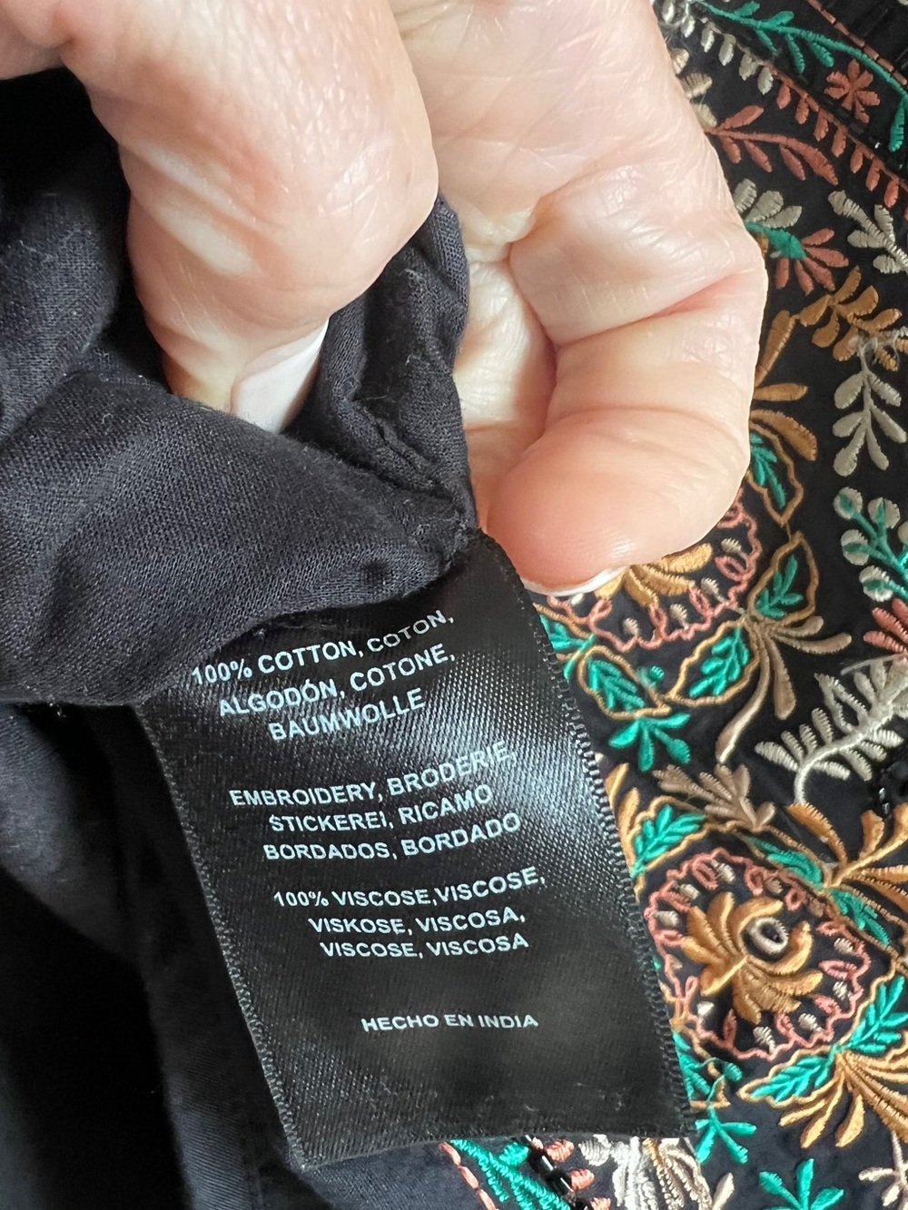 Vanessa Virginia Anthropologie Black Embroidered Beaded Crop Top L - Picture 5 of 5